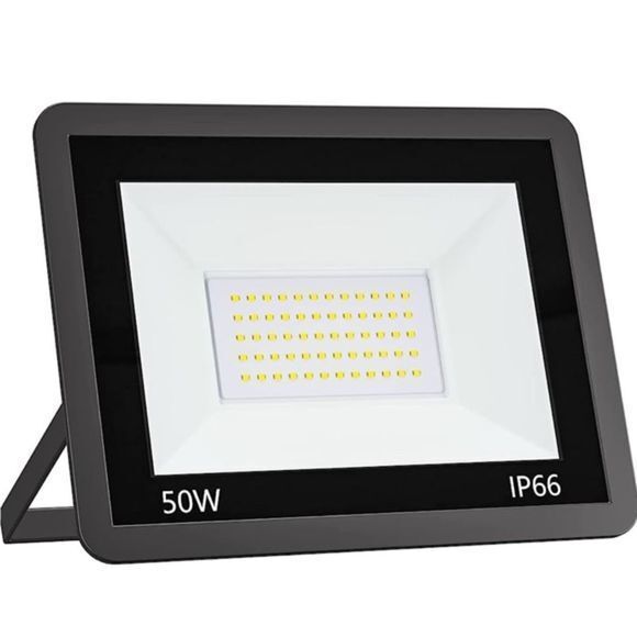 50W LED Flood Light Outdoor, 4500LM High Lumen LED Work Lights with Plug, 6500K - Picture 1 of 5